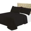5- Pcs Bed Spread Set- Twin - Black-Checkered Quilted Wrinkle-Free Microfiber Includes 2-Pcs Coverlets Set and 3-Pcs Sheet Set view 1