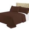 7- Pcs Bed Spread Set- California King- Chocolate-Checkered Quilted Wrinkle-Free Microfiber Includes 3-Pcs Coverlets Set and 4-Pcs Sheet Set view 1