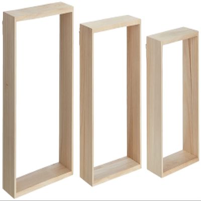 Artemio 14001967 Set of 3 Square Shelves for Decoration, Wood, Beige, 30 x 10 x 30 cm