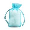 FavorOnline Gusset Organza Bags Blue with Base 5"x3.5"x1.5" - Set of 10 view 1