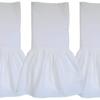 20 inch Drop Washed 100 Pure White Natural Linen Bedskirt California King size Easy Fit Detachable 3pc Fancy Bed Skirt Set Multiruffle Bedskirts Adjustable Gathered Dust Ruffled Heavy Belgian Linene view 1