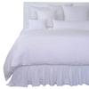 20 inch Drop Washed 100 Pure White Natural Linen Bedskirt California King size Easy Fit Detachable 3pc Fancy Bed Skirt Set Multiruffle Bedskirts Adjustable Gathered Dust Ruffled Heavy Belgian Linene view 2
