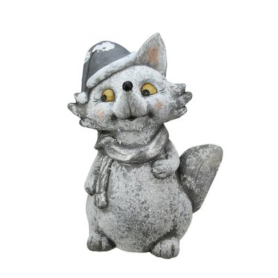 Northlight 18" Snow Dusted Glitter Silver Fox Christmas Tabletop Decoration