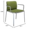 (Kartell) Cartel SFCH-K5975A-S Dining Chair, Seat Color Green, W52/D51/H80/SH46 cm, Audrey Soft Trevilla, Aluminum Painted Frame, Seat Color Green view 2