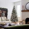 National Tree Company 7.5 ft Pre-Lit Snowy Everest Fir Medium Artificial Christmas Tree, 450 Clear Lights, 1,619 Tips, Includes Stand, Green view 4