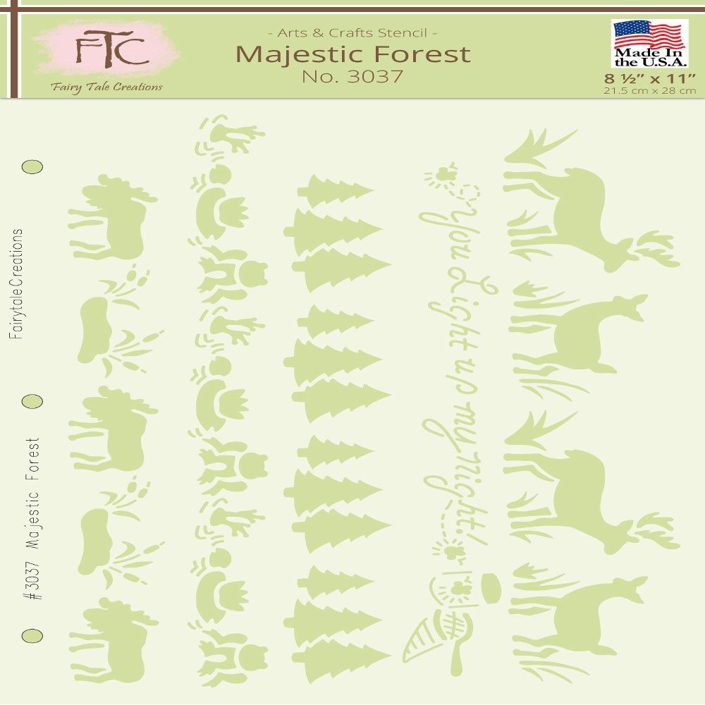Fairytale Creations Majestic Forest Stencil, 8-1/2" L x 11" H