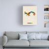 Trademark Fine Art Panama Watercolor Map by Michael Tompsett, 18X24-Inch view 3