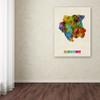 Trademark Fine Art Suriname Watercolor Map by Michael Tompsett, 18X24-Inch view 3