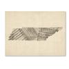 Trademark Fine Art Old Sheet Music Map of Tennessee by Michael Tompsett, 18X24-Inch view 1