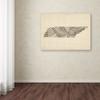 Trademark Fine Art Old Sheet Music Map of Tennessee by Michael Tompsett, 18X24-Inch view 3