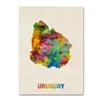 Trademark Fine Art Uruguay Watercolor Map by Michael Tompsett, 18X24-Inch view 1