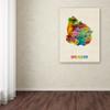 Trademark Fine Art Uruguay Watercolor Map by Michael Tompsett, 18X24-Inch view 3