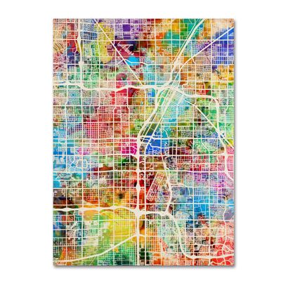 Trademark Fine Art Las Vegas City Street Map by Michael Tompsett, 18X24-Inch
