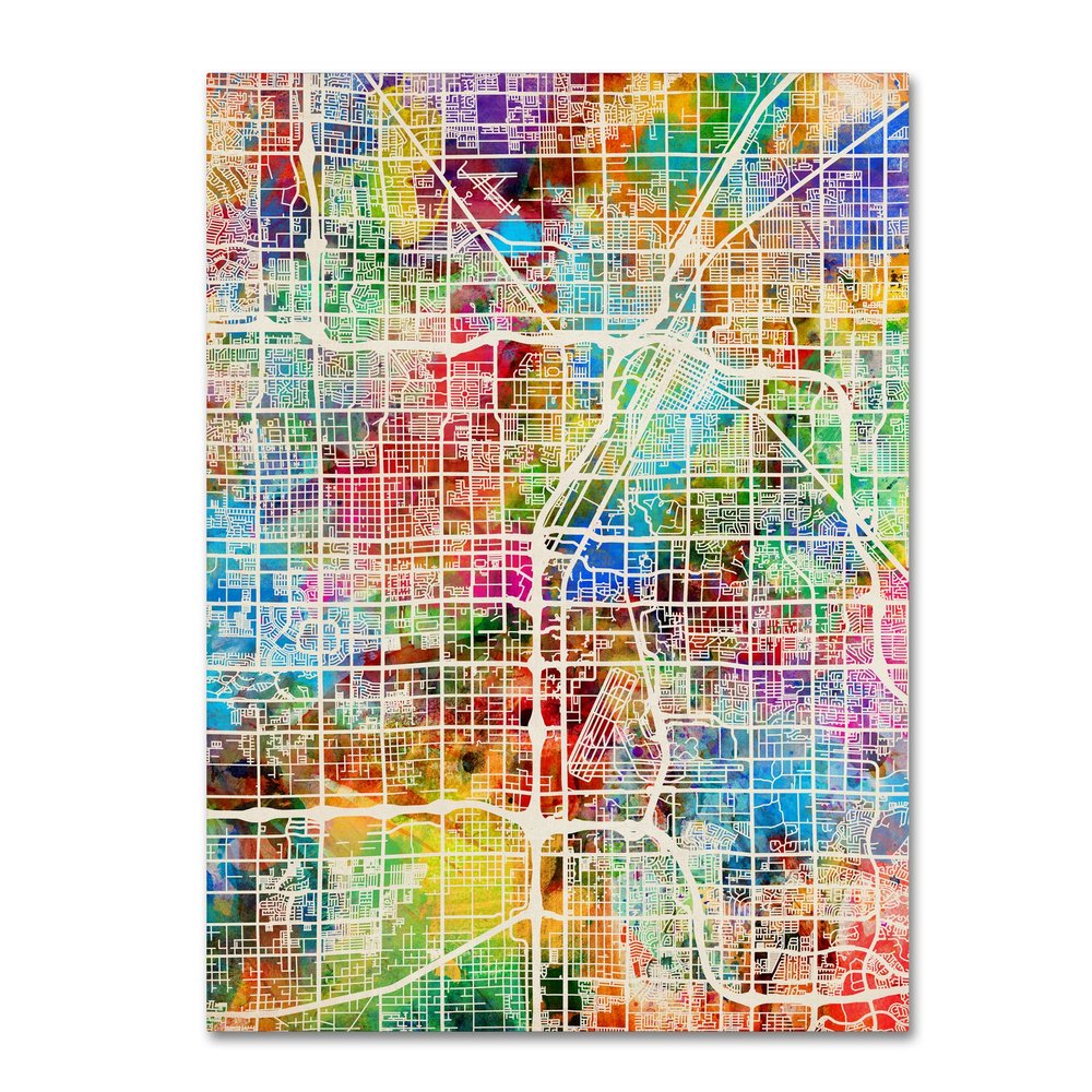 Trademark Fine Art Las Vegas City Street Map by Michael Tompsett, 18X24-Inch