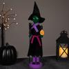 Northlight 14" Black and Green Witch Jack-O-Lantern Halloween Nutcracker with Broom view 2