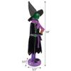 Northlight 14" Black and Green Witch Jack-O-Lantern Halloween Nutcracker with Broom view 3