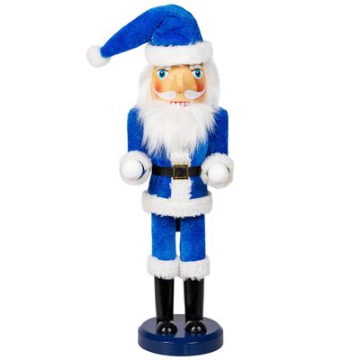 Northlight 14" Decorative Blue and White Hanukkah Santa Wooden Holiday Nutcracker
