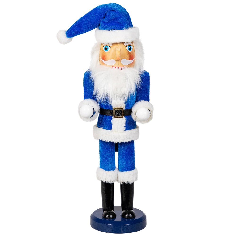 Northlight 14" Decorative Blue and White Hanukkah Santa Wooden Holiday Nutcracker