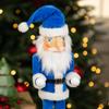Northlight 14" Decorative Blue and White Hanukkah Santa Wooden Holiday Nutcracker view 3