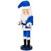 Northlight 14" Decorative Blue and White Hanukkah Santa Wooden Holiday Nutcracker view 4
