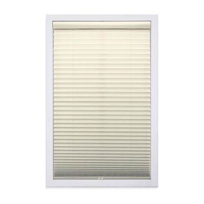 DEZ FURNISHINGS Cordless 1" Light Filtering Pleated Shade, Fabric, 71.5"W x 64"H, Ecru