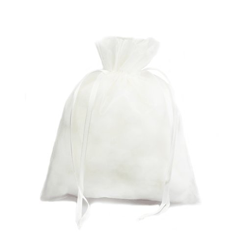 FavorOnline Medium Organza Bags White 5"x7" - Set of 10