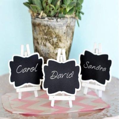 Framed Chalkboard Place Cards with Easel - Set of Three (5)
