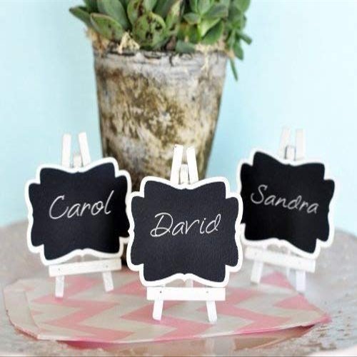 Framed Chalkboard Place Cards with Easel - Set of Three (5)