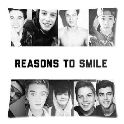 andersonfgytyh Reasons to Smile Magcon Custom Zippered Square Pillow Case Pillowcases Size:18"x 18" (Two Sides)