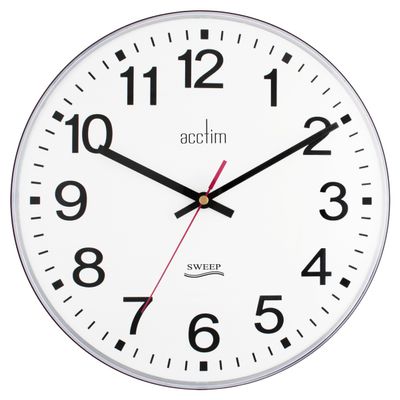 Acctim 22233 Clarkenwell Silent Non-Ticking Wall Clock, Black
