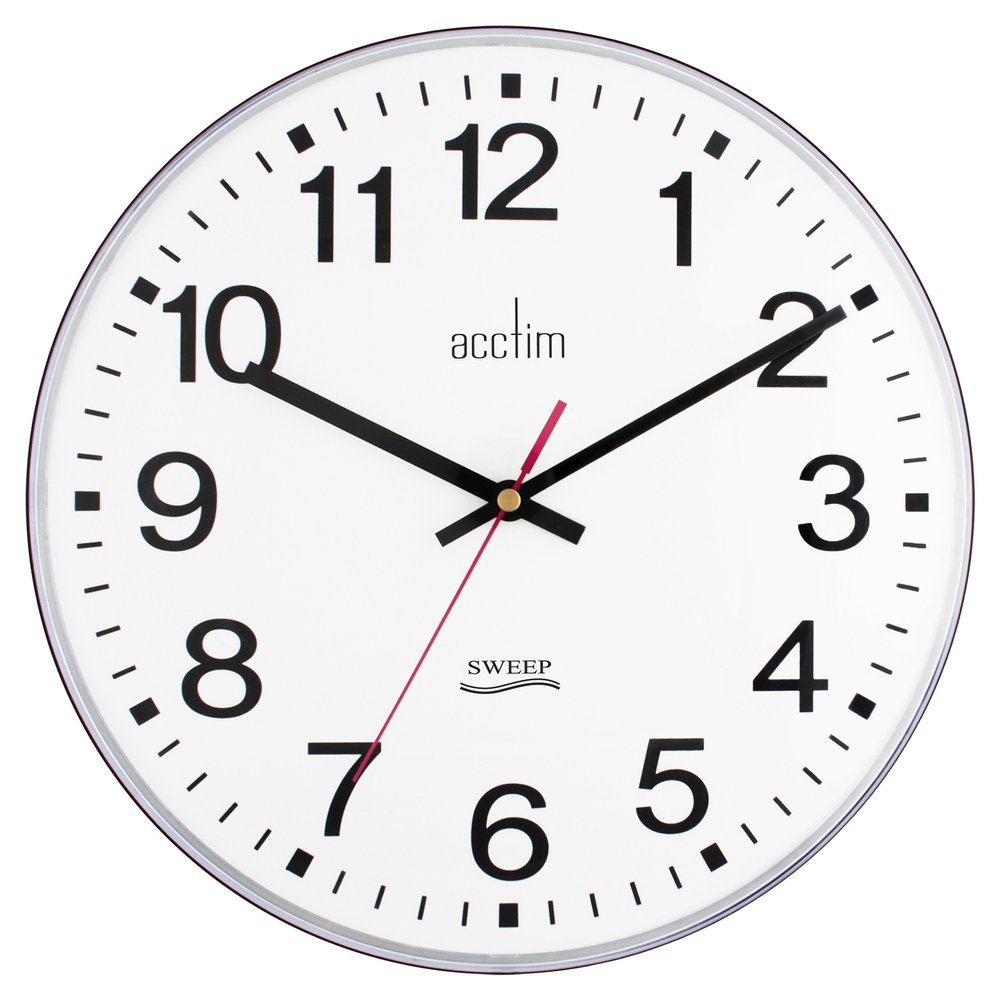 Acctim 22233 Clarkenwell Silent Non-Ticking Wall Clock, Black