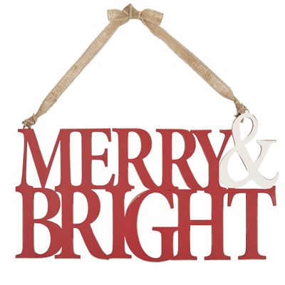 Mud Pie 4265165 Merry and Bright Door Hanger