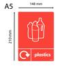 WRAP Recycling Signs - Recycle Now Signs - Self Adhesive Vinyl Sticker (A5 148 x 210mm, Plastics) view 2