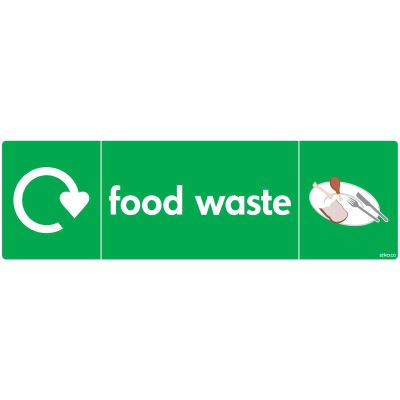 WRAP Recycling Signs - Recycle Now Signs - Self Adhesive Vinyl Sticker (200 x 60mm, Food Waste)