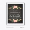 Andaz Press Chalkboard Floral Thanksgiving Fall Autumn Party Collection, Be Kind Be Thoughtful Be Thankful, 8.5 x 11-inch, 1-Pack view 1