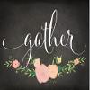 Andaz Press Chalkboard Floral Thanksgiving Fall Autumn Party Collection, Gather Party Sign, 8.5 x 11-inch, 1-Pack, Home Kitchen Wall Art Housewarming Gift view 1