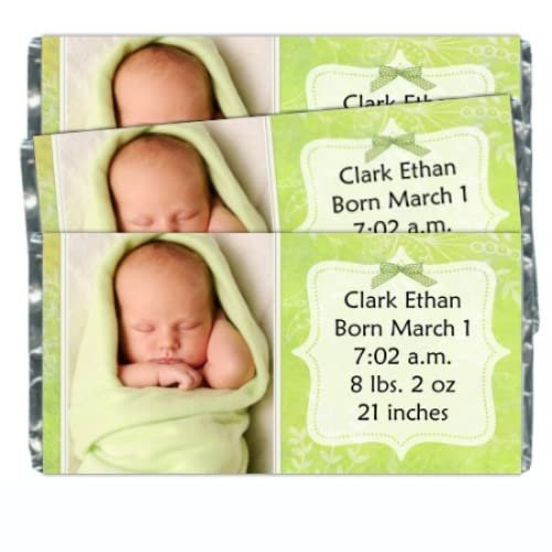 25 New Baby or Baby Shower Candy Wrappers, Birth Announcement Custom Wrappers