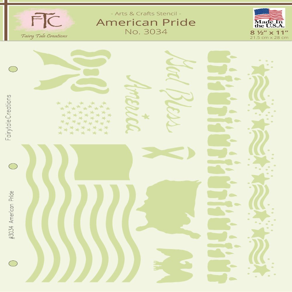 Fairytale Creations American Pride Stencil, 8.5" L x 11" H