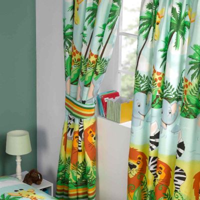 Jungle-Tastic Lined Curtains 72" Drop
