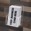 Marketing Holders 4 Pack Business Card Holder Wall Mount for 2" x 3.5" Vertical Gift Cards Hanging Hardware Included Use for Trade Shows Real Estate Agents Shared Working Spaces Clear Acrylic view 4