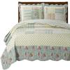 7- Pcs Bed Spread Set- Full -Annabel-Printed Quilted Wrinkle-Free Microfiber Includes 3-Pcs Coverlets Set and 4-Pcs Sheet Set view 1