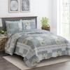 7- Pcs Bed Spread Set- Queen -Brea-Printed Quilted Wrinkle-Free Microfiber Includes 3-Pcs Coverlets Set and 4-Pcs Sheet Set view 4