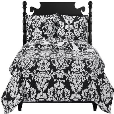 7- Pcs Bed Spread Set- Full -Catherine-Printed Quilted Wrinkle-Free Microfiber Includes 3-Pcs Coverlets Set and 4-Pcs Sheet Set