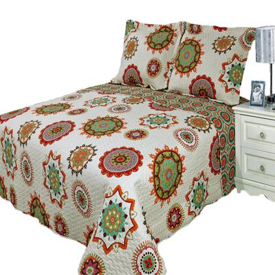 7- Pcs Bed Spread Set- Full -Julia Warm-Printed Quilted Wrinkle-Free Microfiber Includes 3-Pcs Coverlets Set and 4-Pcs Sheet Set