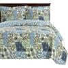 7- Pcs Bed Spread Set- Full -Elena-Printed Quilted Wrinkle-Free Microfiber Includes 3-Pcs Coverlets Set and 4-Pcs Sheet Set view 1