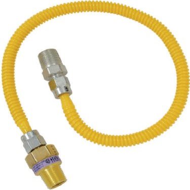 Brasscraft Gas Connector Coated Stainless Steel 48 " 1/2 " Mip X 1/2 " Mip 1/4 " Id. Use With Dryer/