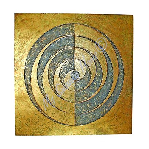 MY SWANKY HOME Gold Metal Swirl Spiral Wall Art | Modern Geometric Plaque