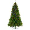 Fraser Hill Farm 7.5-Feet Pre-Lit Canyon Pine Green Artificial Christmas Tree with Dual Multicolor & Warm White LED Lights, Traditional Silhouette, Light Show, Realistic Foliage view 1