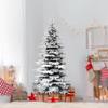 Fraser Hill Farm 7.5-Ft. Mountain Pine Flocked Artificial Christmas Tree with Stand, Unlit Foldable Fake Tree with Realistic Snowy Foliage for Home Decoration view 2