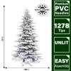 Fraser Hill Farm 7.5-Ft. Mountain Pine Flocked Artificial Christmas Tree with Stand, Unlit Foldable Fake Tree with Realistic Snowy Foliage for Home Decoration view 4